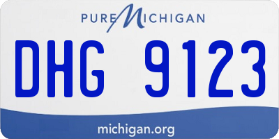 MI license plate DHG9123