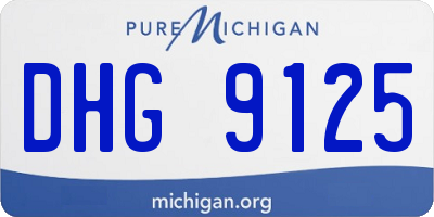 MI license plate DHG9125