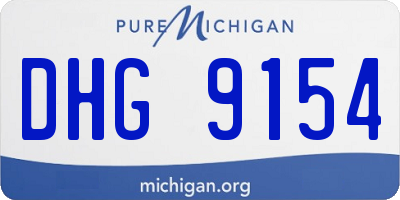 MI license plate DHG9154