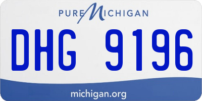 MI license plate DHG9196