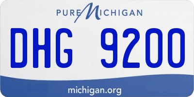 MI license plate DHG9200