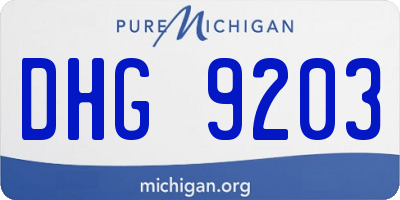 MI license plate DHG9203