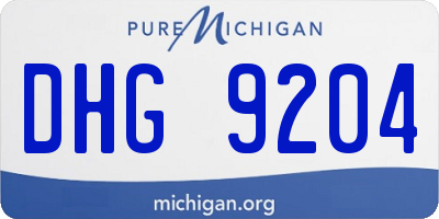 MI license plate DHG9204