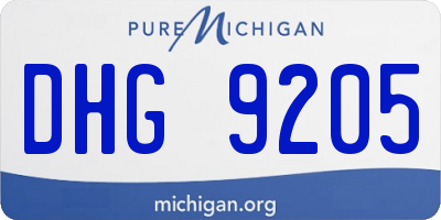 MI license plate DHG9205