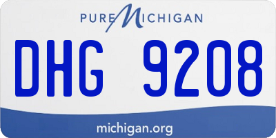 MI license plate DHG9208