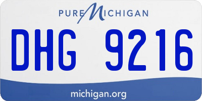 MI license plate DHG9216