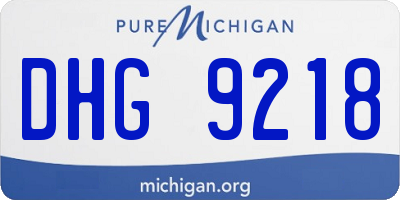 MI license plate DHG9218