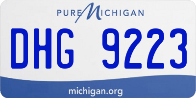 MI license plate DHG9223