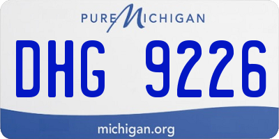 MI license plate DHG9226