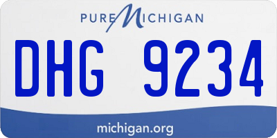 MI license plate DHG9234
