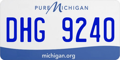 MI license plate DHG9240
