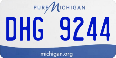 MI license plate DHG9244