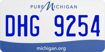 MI license plate DHG9254
