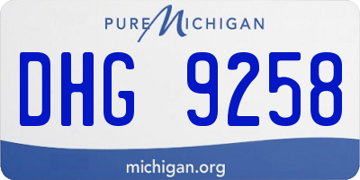 MI license plate DHG9258