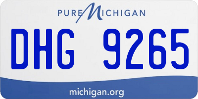 MI license plate DHG9265