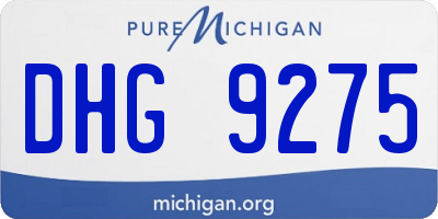 MI license plate DHG9275