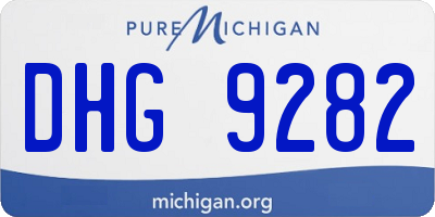 MI license plate DHG9282