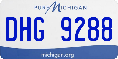 MI license plate DHG9288