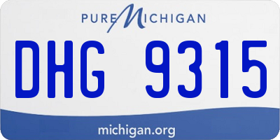 MI license plate DHG9315