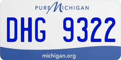 MI license plate DHG9322