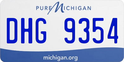 MI license plate DHG9354