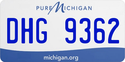MI license plate DHG9362