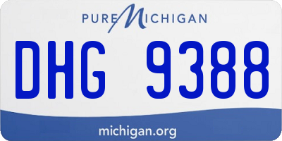 MI license plate DHG9388