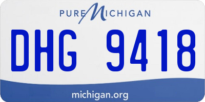 MI license plate DHG9418