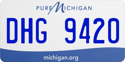 MI license plate DHG9420