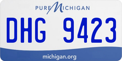 MI license plate DHG9423
