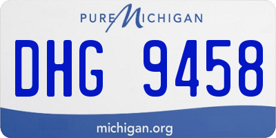 MI license plate DHG9458
