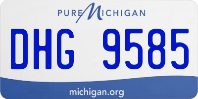 MI license plate DHG9585
