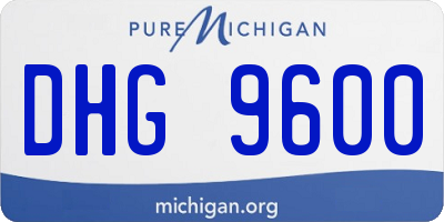 MI license plate DHG9600