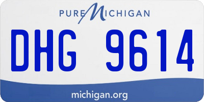 MI license plate DHG9614