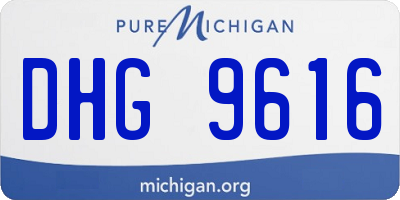 MI license plate DHG9616
