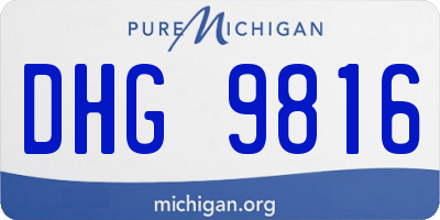 MI license plate DHG9816