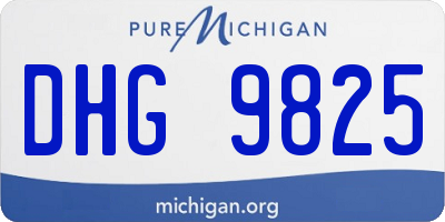 MI license plate DHG9825