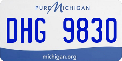 MI license plate DHG9830