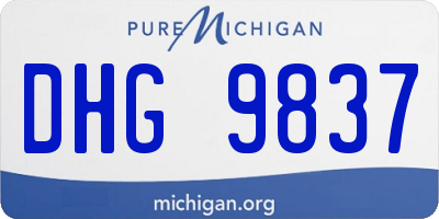 MI license plate DHG9837