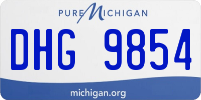 MI license plate DHG9854