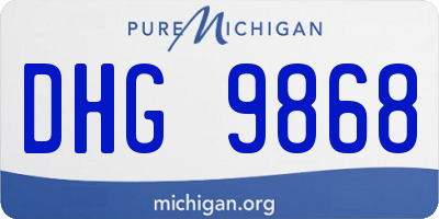 MI license plate DHG9868