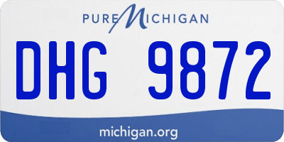 MI license plate DHG9872