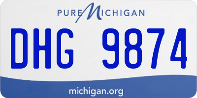 MI license plate DHG9874