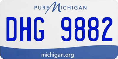 MI license plate DHG9882