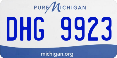 MI license plate DHG9923