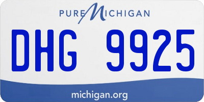 MI license plate DHG9925