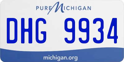 MI license plate DHG9934