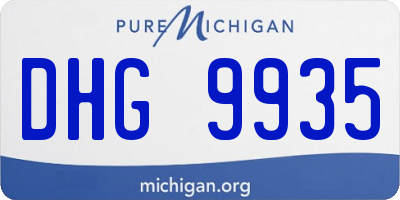 MI license plate DHG9935