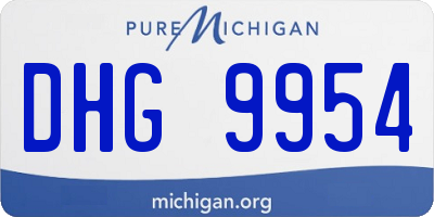 MI license plate DHG9954
