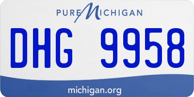MI license plate DHG9958